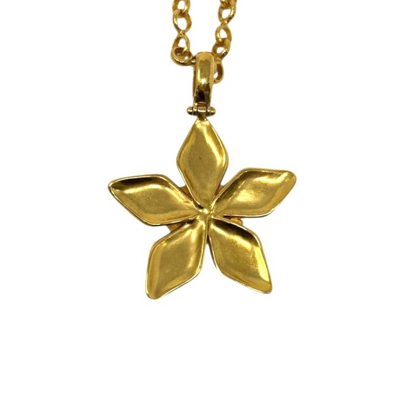 CHANEL Vintage 96P CC Metal Gold Star Floral Pendant Necklace Accessory [106209] - Picture 7 of 10